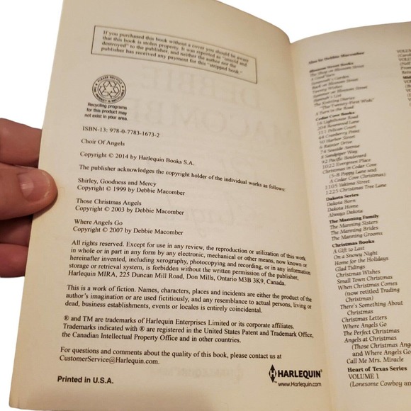 Set Of Two Christmas Novels by Debbie Macomber Angels Shirley, Goodness , Mercy - Picture 6 of 9